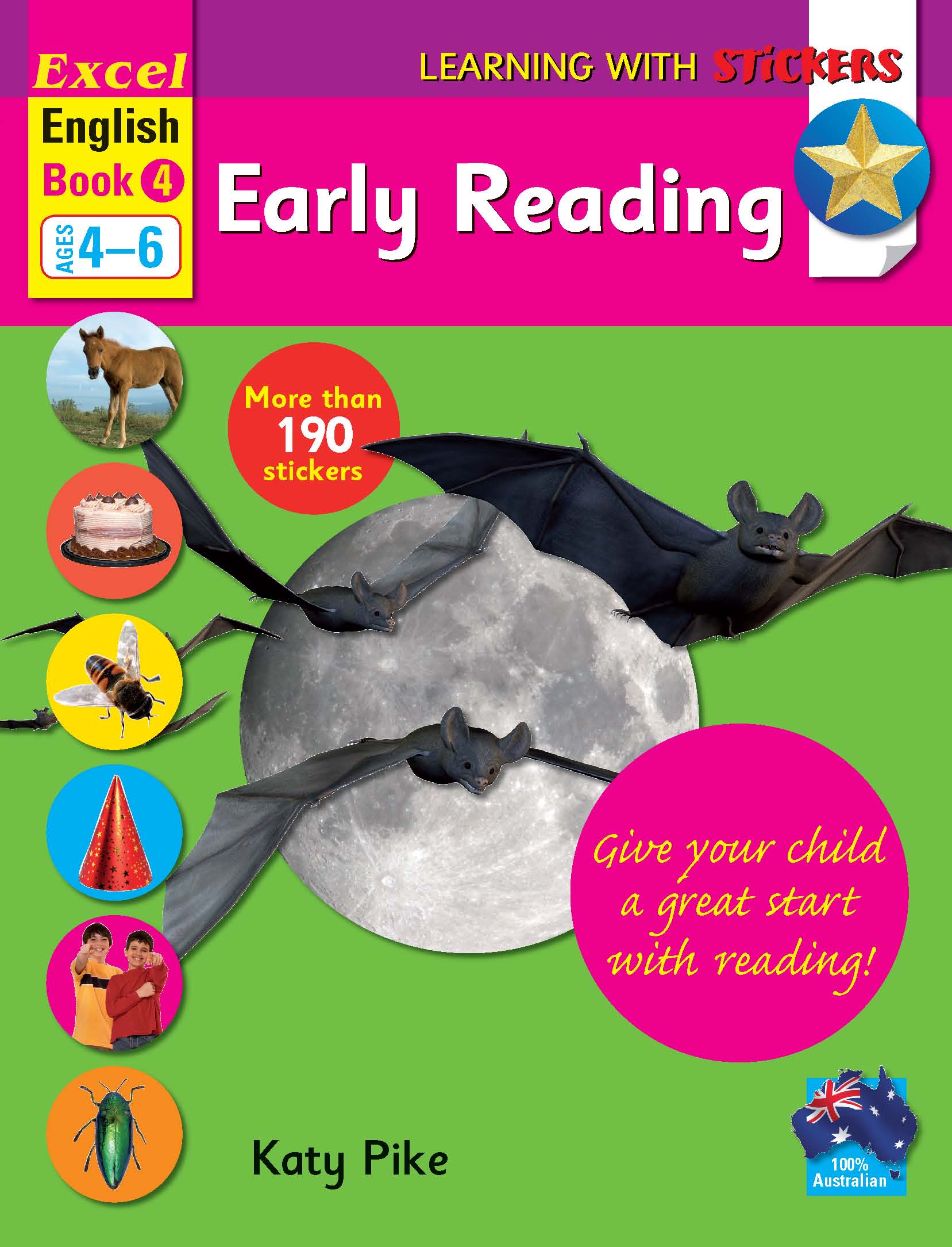 Picture of Excel Learning with Stickers English Book 4 School Skills-Reading Ages 4-6