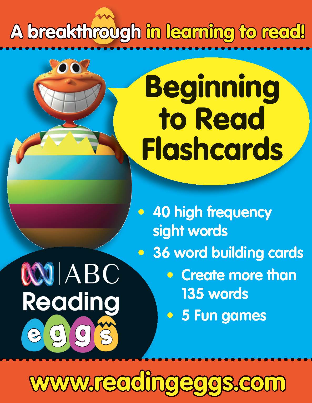 Picture of ABC Reading Eggs Level 2 Beginning to Read Flashcards Ages 5-7