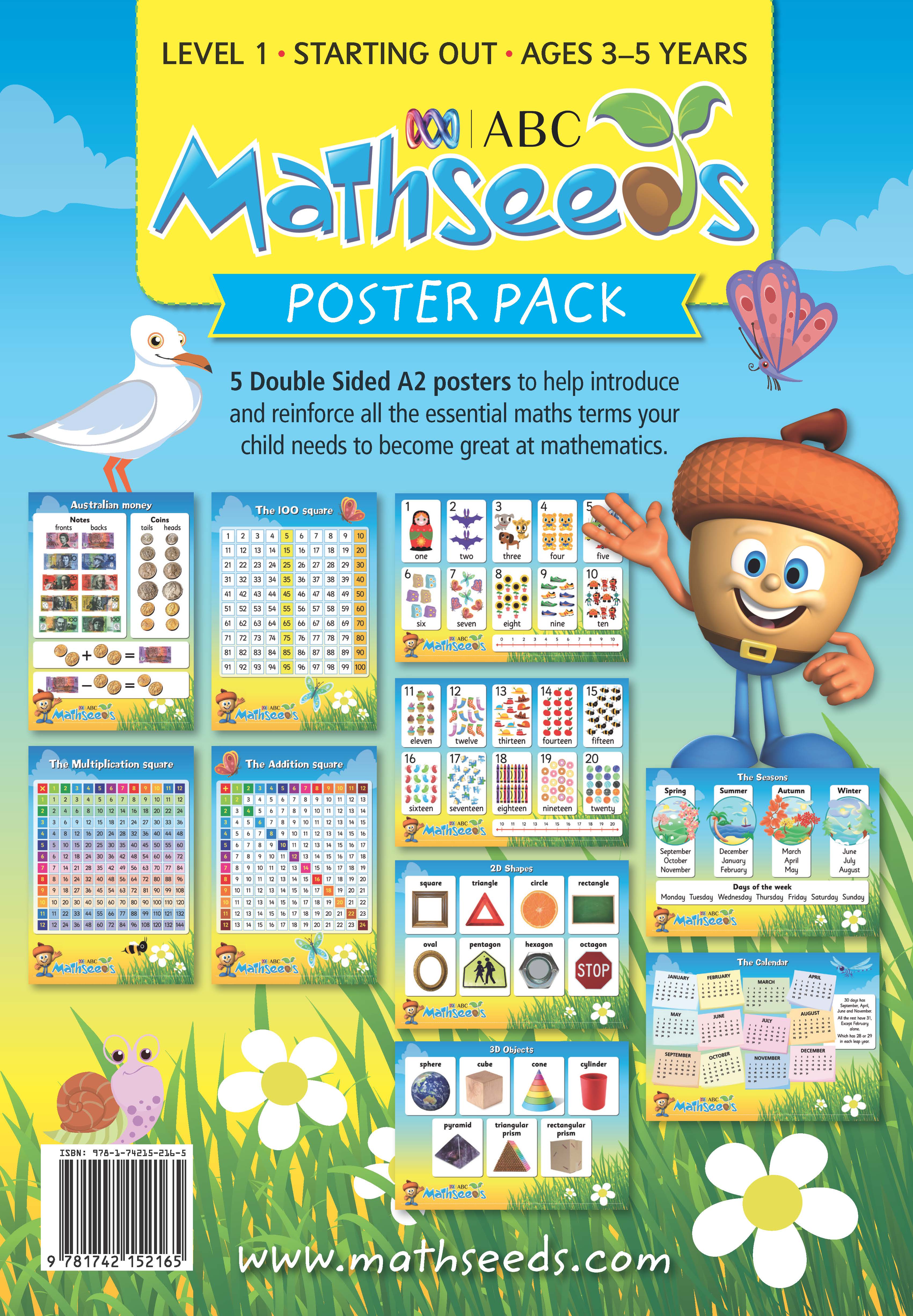 Picture of ABC Mathseeds Posters (5 x double sided A2 shrink-wrapped) Ages 3-5